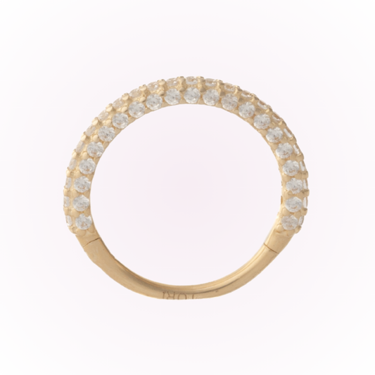 Venus – Triple Row Cubic Zirconia Seamless Hinged Hoop