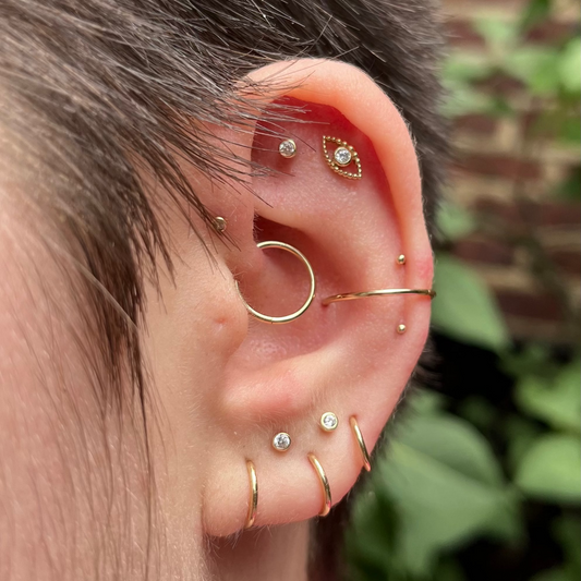 Minimalist Bezel – Bezel Set Cubic Zirconia Threadless Flat Back Stud