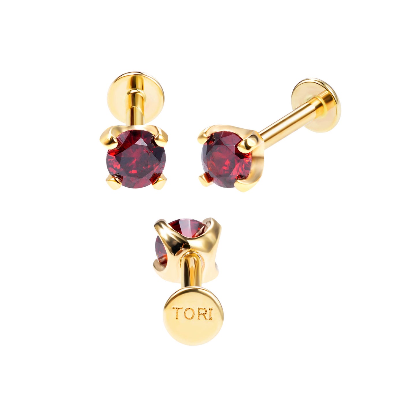 January - Threadless Flatback Stud