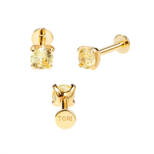 November - Threadless Flatback Stud