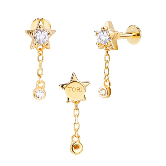 Starfall - Threadless Flatback Stud