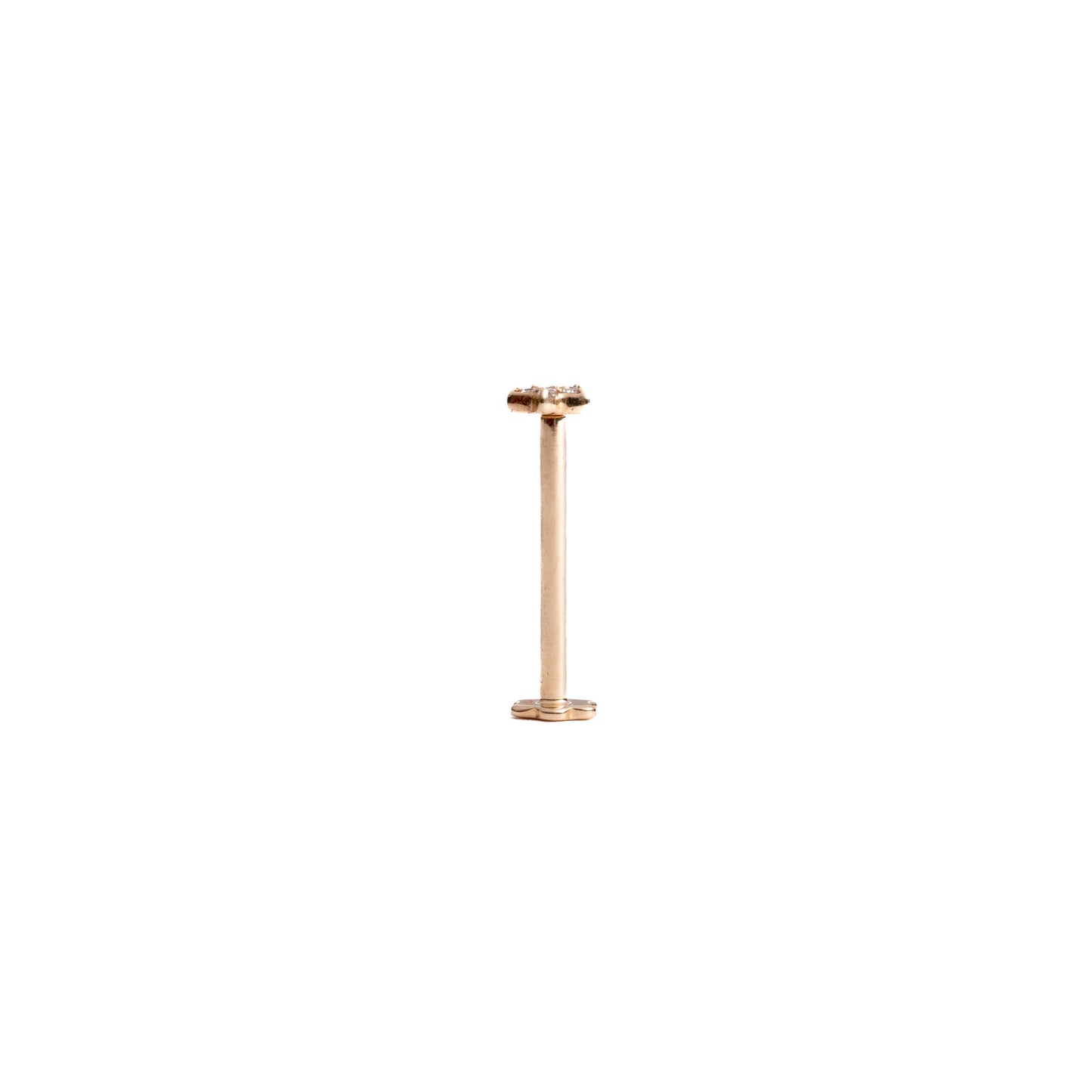 Guidance in Yellow Gold - Diamond Threaded Flatback Stud
