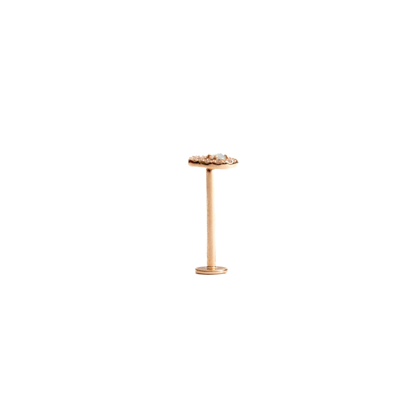 Protection in Yellow Gold - Diamond Threaded Flatback Stud