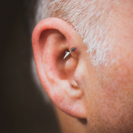 Resistance – Spiked Cubic Zirconia Seamless Hinged Hoop