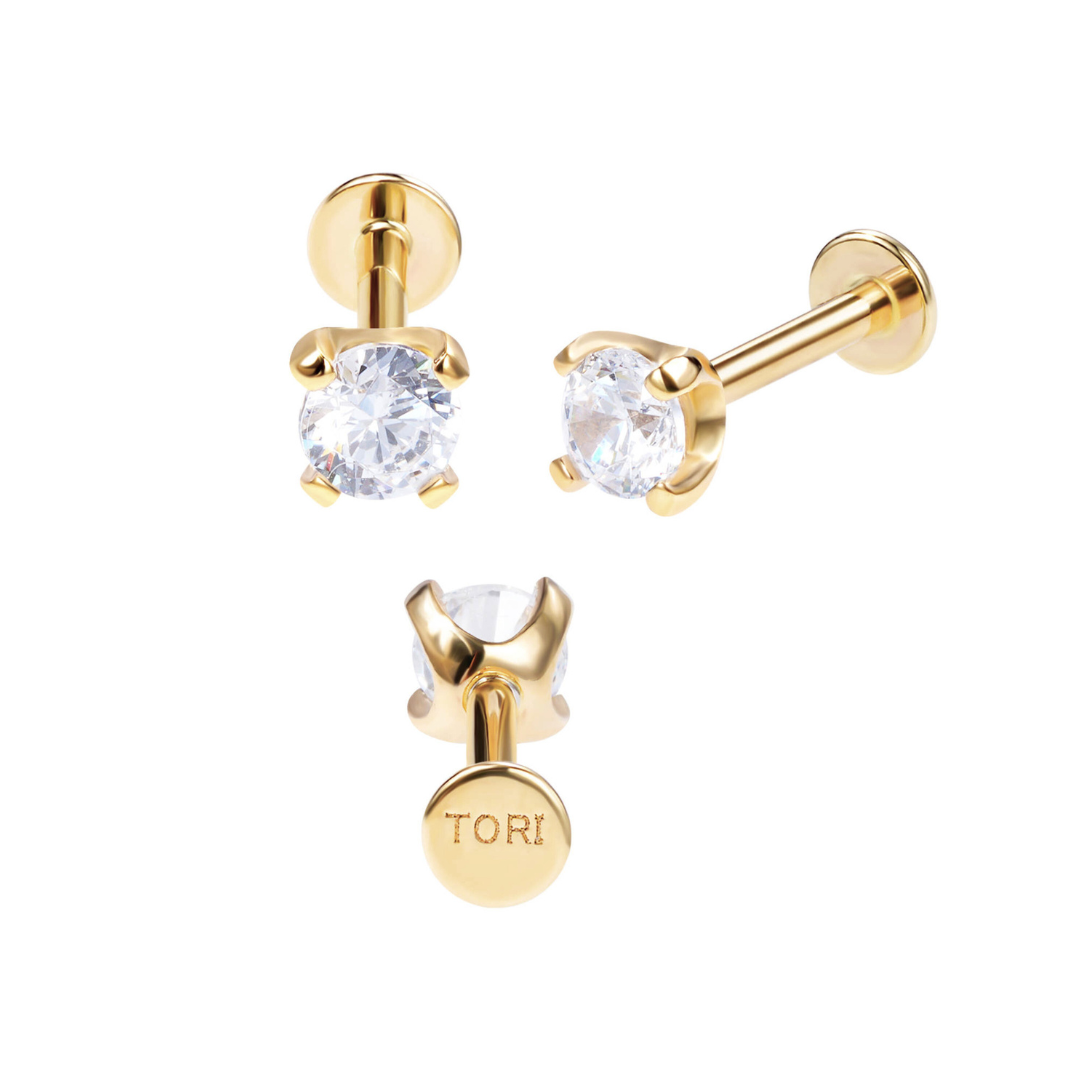 14k Threadless Flatbacks
