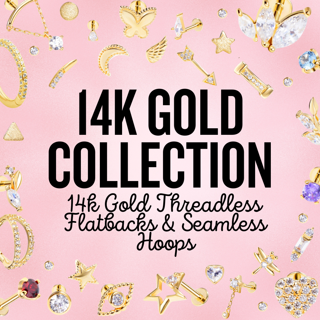 14k Gold Collection -  14k Flatbacks & Hoops