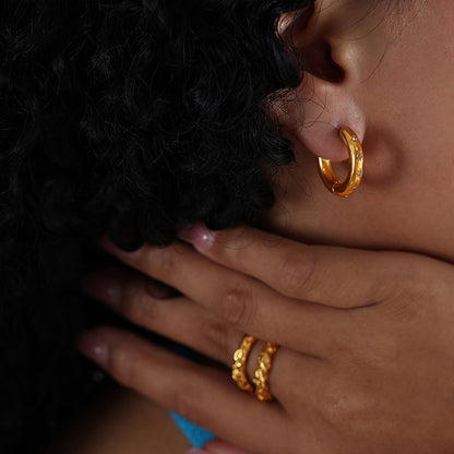 "Ash"  in Gold Plated – Sold as a Pair or Individually