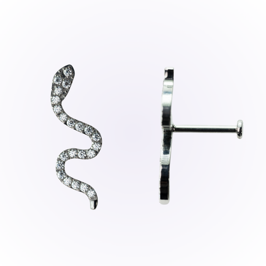 Temptation – Snake Cluster Cubic Zirconia Threadless Flat Back Stud