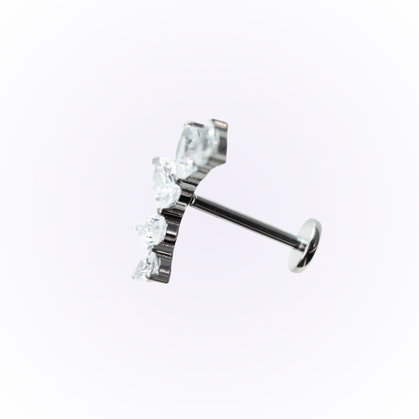 Queen – Pear Curve Cluster Cubic Zirconia Threadless Flat Back Stud