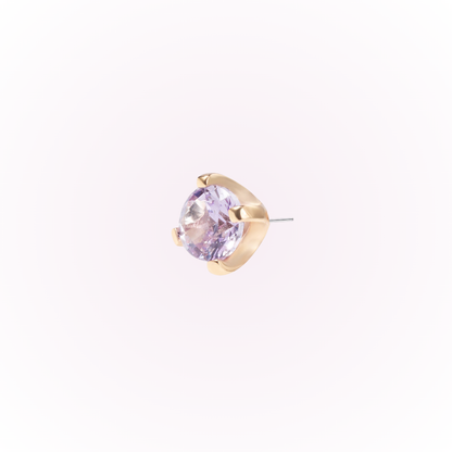 June – Alexandrite Prong Set Threadless Flat Back Stud