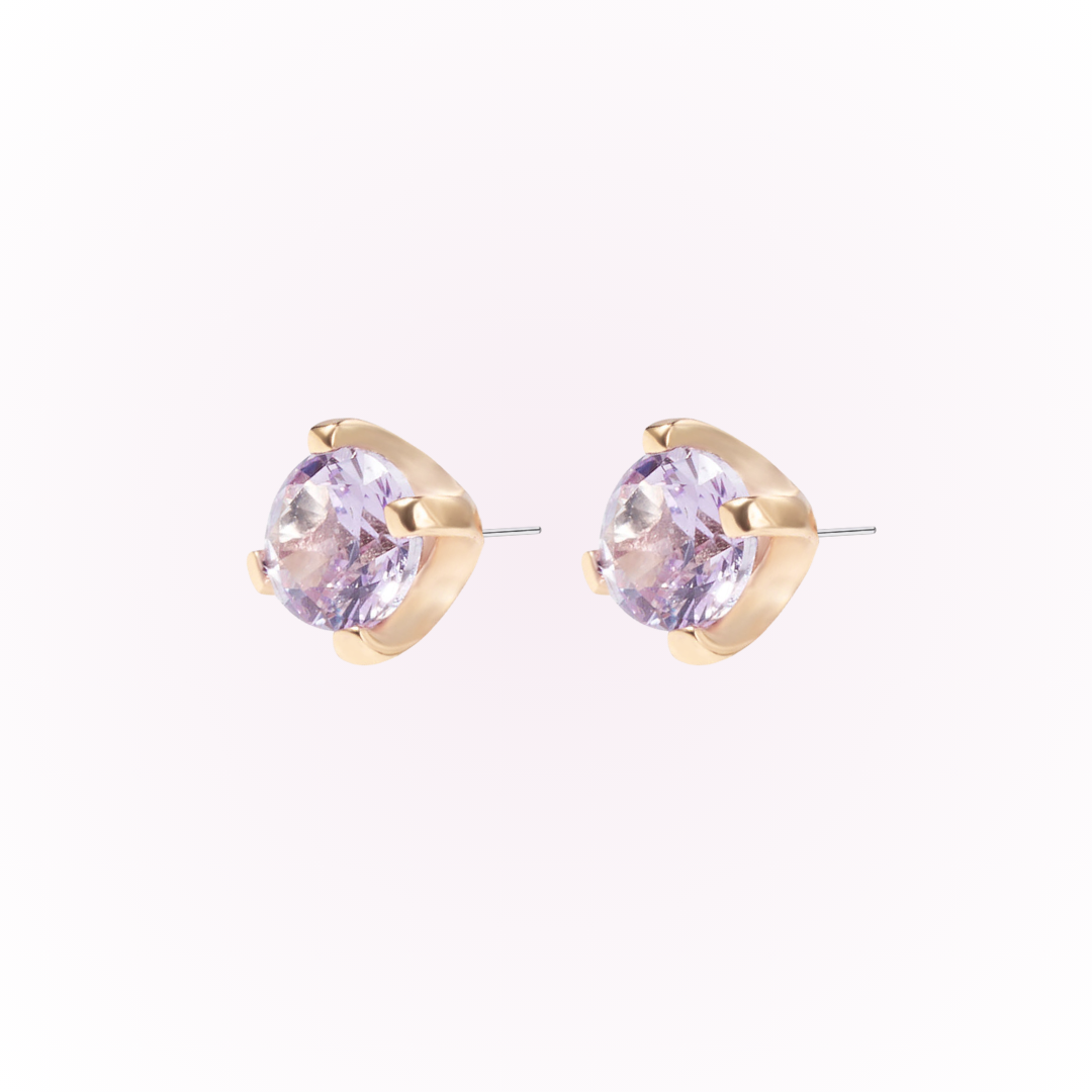 June – Alexandrite Prong Set Threadless Flat Back Stud