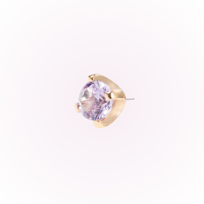 June – Alexandrite Prong Set Threadless Flat Back Stud