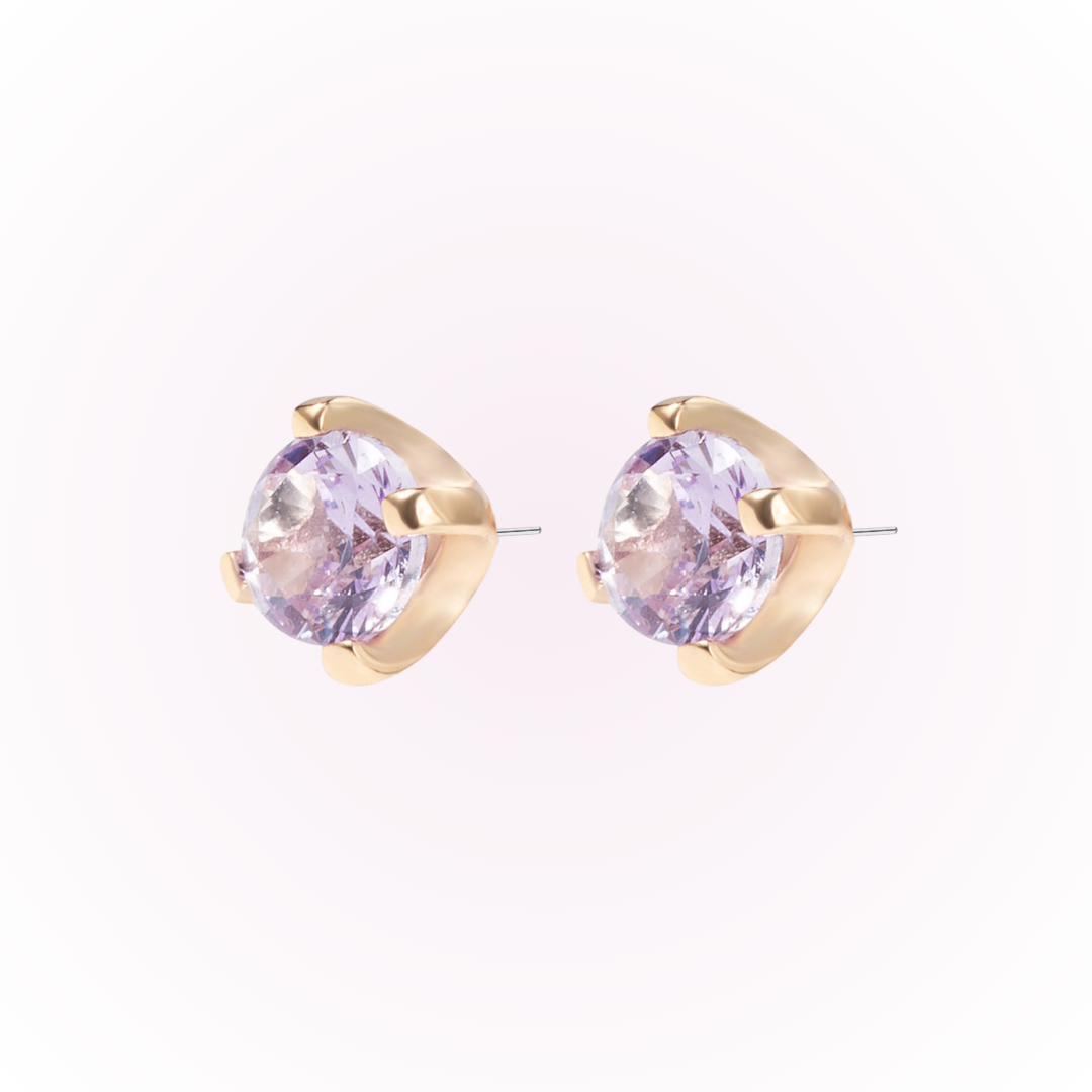 June – Alexandrite Prong Set Threadless Flat Back Stud