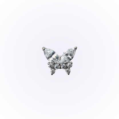 Rebirth – Butterfly Cubic Zirconia Threadless Flat Back Stud