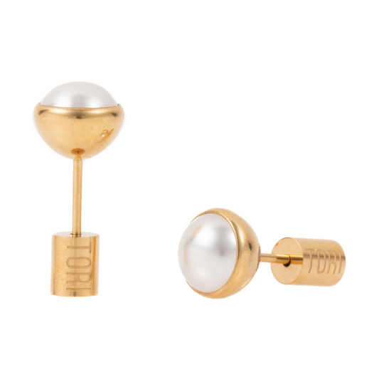 "Mikaela" Pearl in Gold Plated – Sold as a Pair or Individually