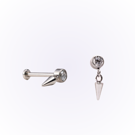 Charms – Spike Drop Cubic Zirconia Threadless Flat Back Stud