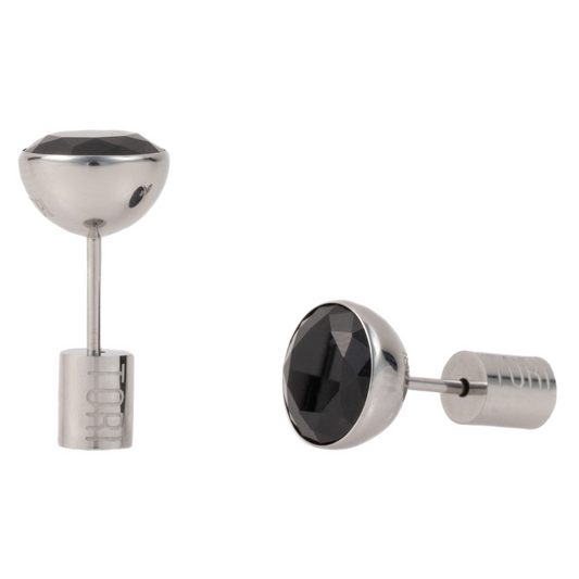 "Mikaela" Black in Stainless Steel – Sold as a Pair or Individually