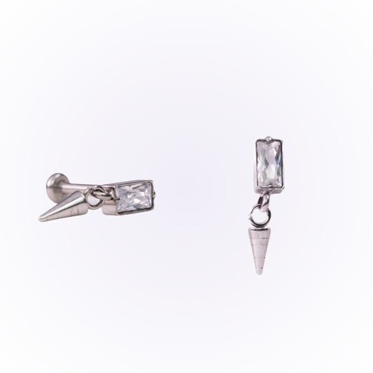 Deceit – Baguette &amp; Spike Drop Threadless Flat Back Stud