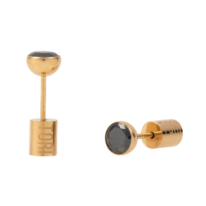 "Mikaela" Black in Gold Plated – Sold as a Pair or Individually