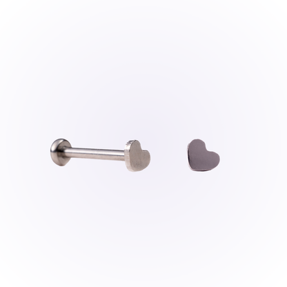 Courage – Solid Heart Threadless Flat Back Stud