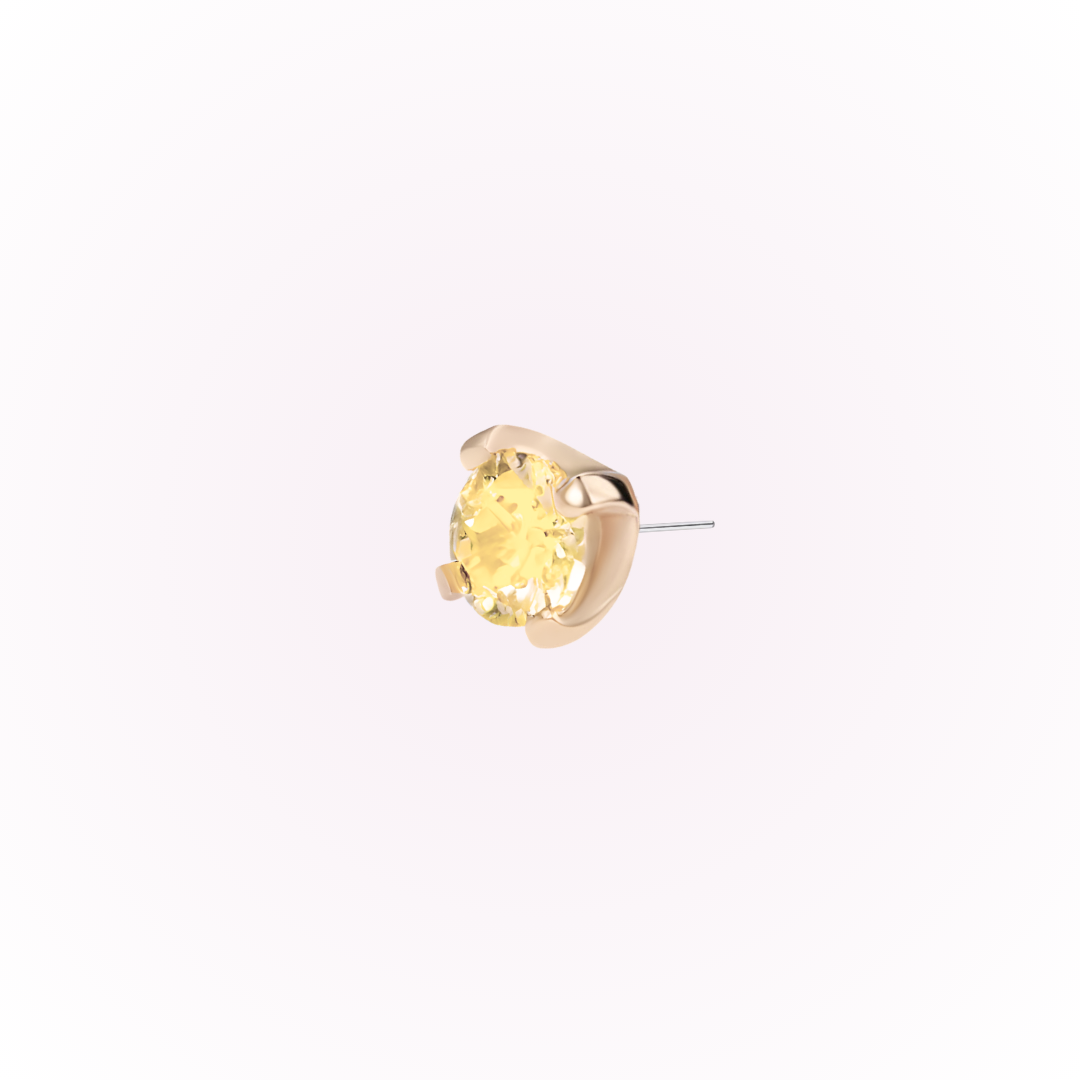 November – Topaz Prong Set Threadless Flat Back Stud