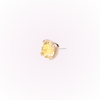 November – Topaz Prong Set Threadless Flat Back Stud