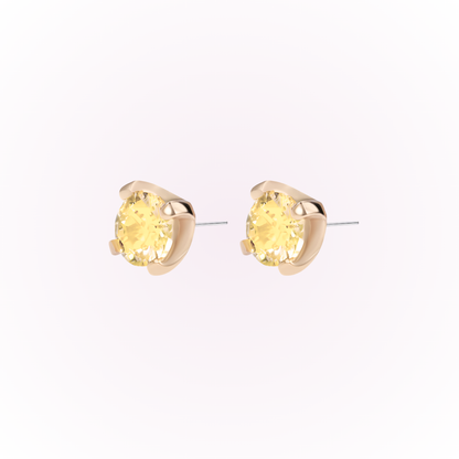 November – Topaz Prong Set Threadless Flat Back Stud