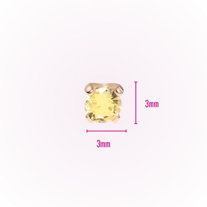 November – Topaz Prong Set Threadless Flat Back Stud