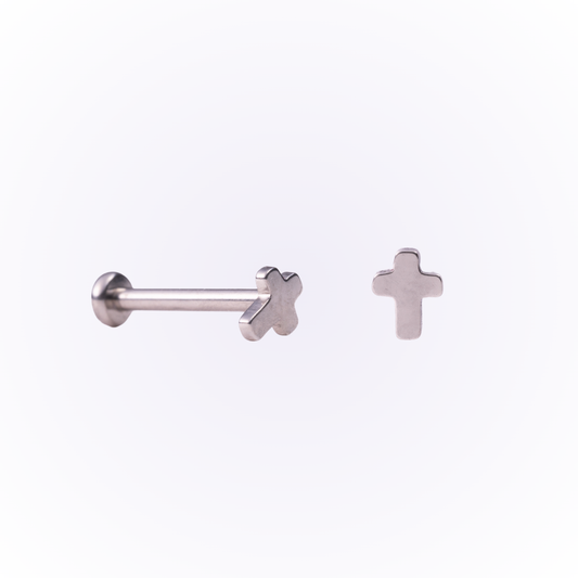 Valor – Solid Cross Threadless Flat Back Stud