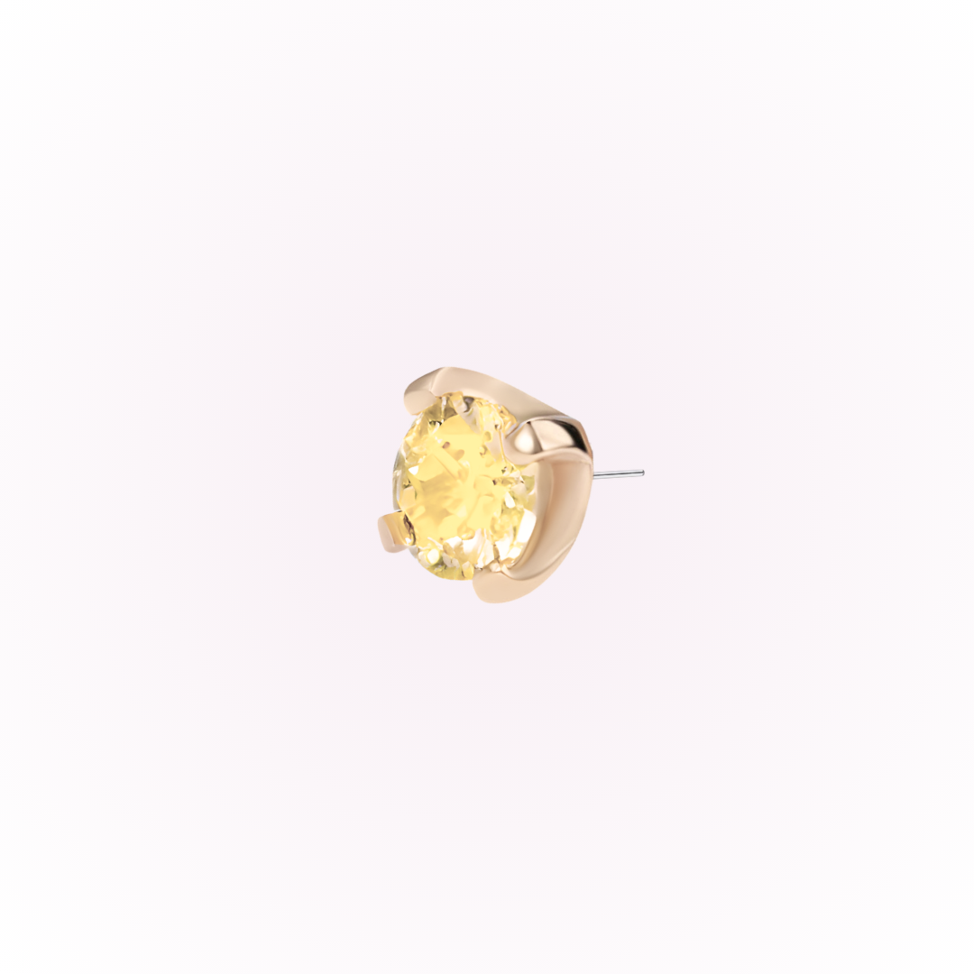 November – Topaz Prong Set Threadless Flat Back Stud