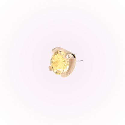 November – Topaz Prong Set Threadless Flat Back Stud