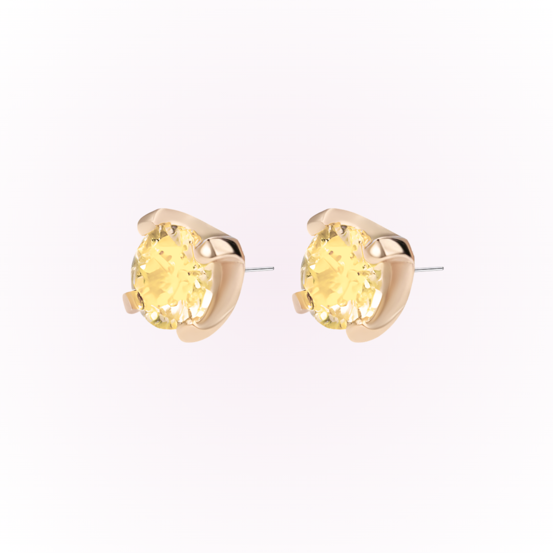 November – Topaz Prong Set Threadless Flat Back Stud