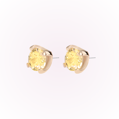 November – Topaz Prong Set Threadless Flat Back Stud