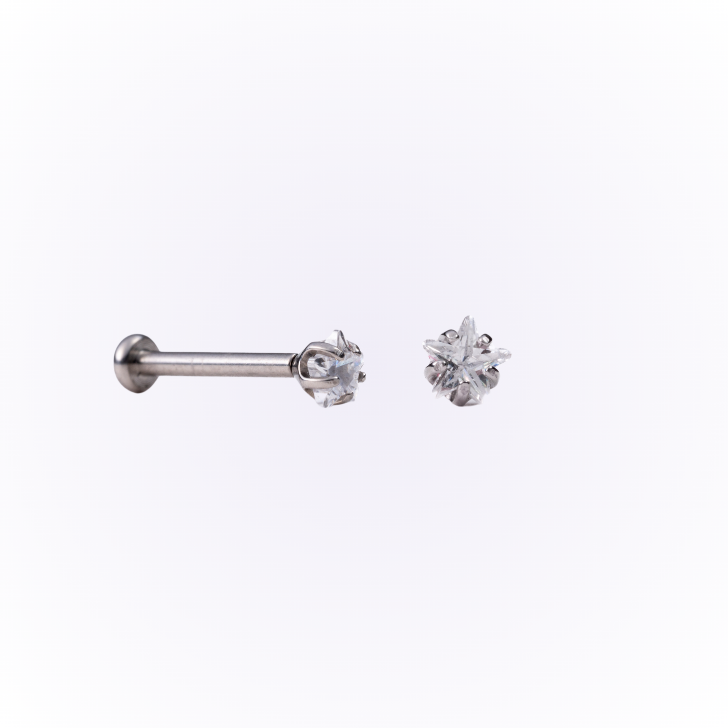 Quartz – Star Cut Cubic Zirconia Threadless Flat Back Stud
