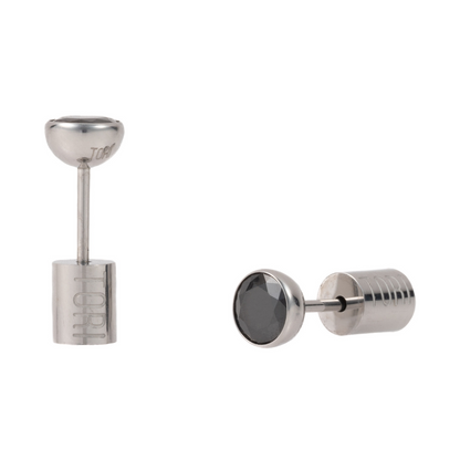"Mikaela" Black in Stainless Steel – Sold as a Pair or Individually