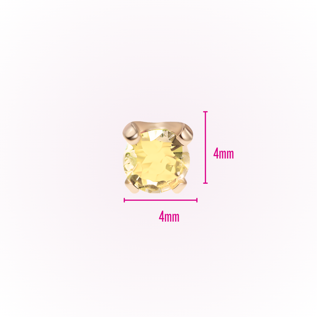 November – Topaz Prong Set Threadless Flat Back Stud