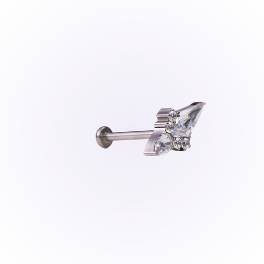 Pierce – Mixed Cut Cubic Zirconia Threadless Flat Back Stud