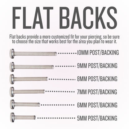 18G Threadless Titanium Flat Back with 4mm Disk - Sold Single