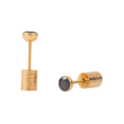 "Mikaela" Black in Gold Plated – Sold as a Pair or Individually