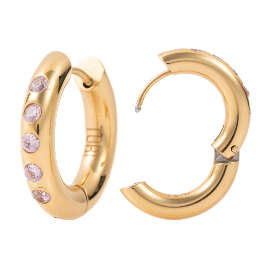 "Ana Maria" Light Pink in Gold Plated – Sold as a Pair or Individually