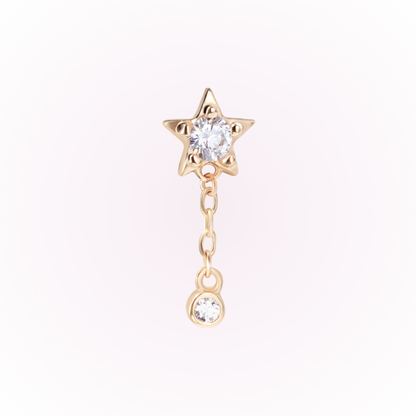 Starfall – Star Drop Cubic Zirconia Threadless Flat Back Stud