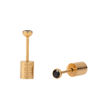 "Mikaela" Black in Gold Plated – Sold as a Pair or Individually
