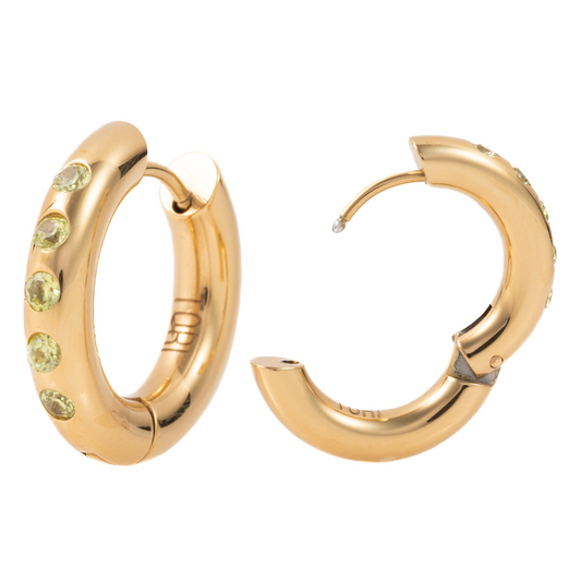 "Ana Maria" Light Green in Gold Plated – Sold as a Pair or Individually