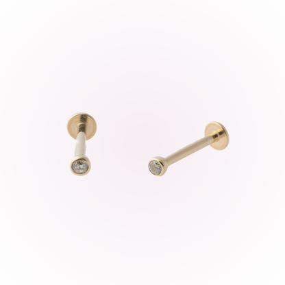 Bisel minimalista en oro amarillo – Tornillo plano sin rosca