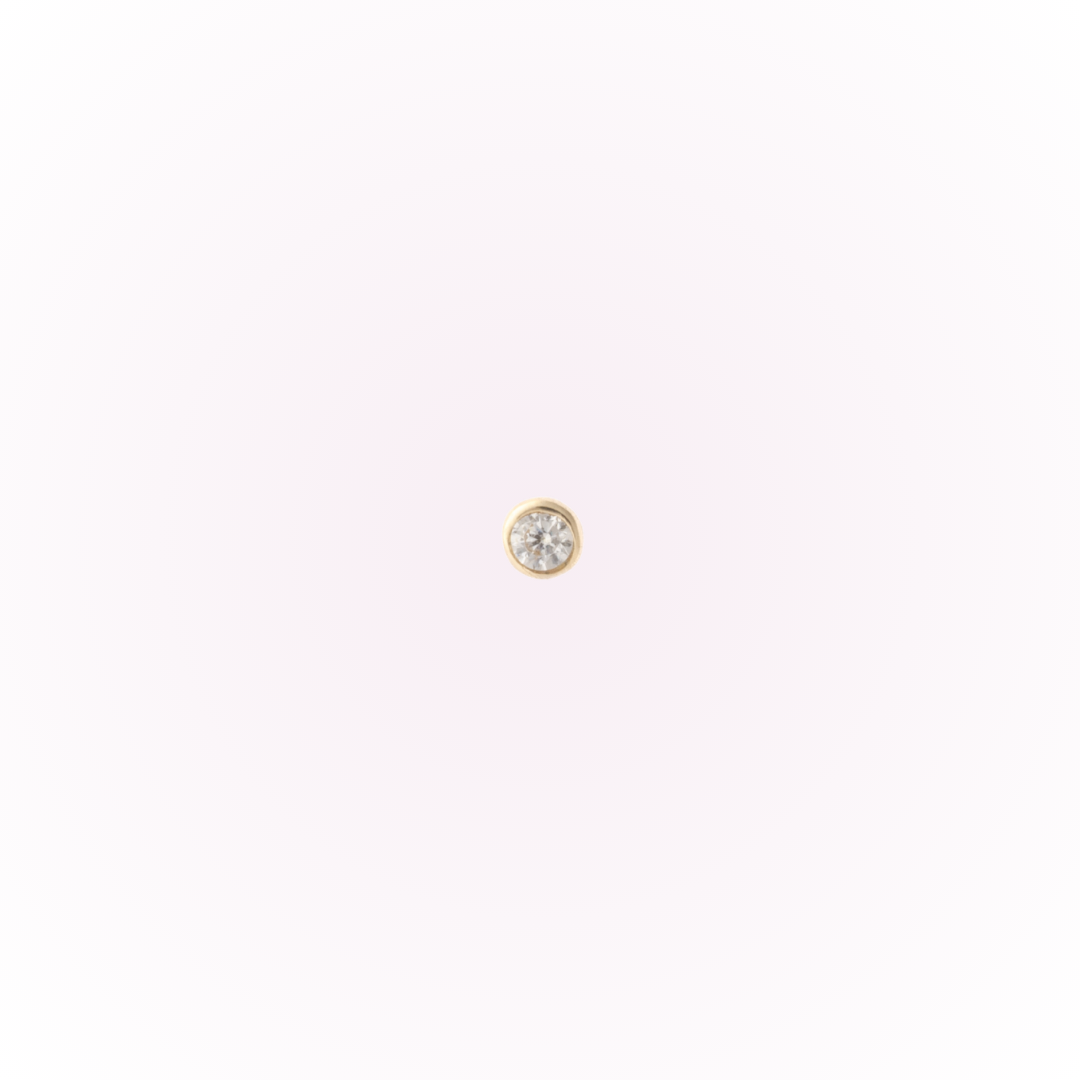 Bisel minimalista en oro amarillo – Tornillo plano sin rosca