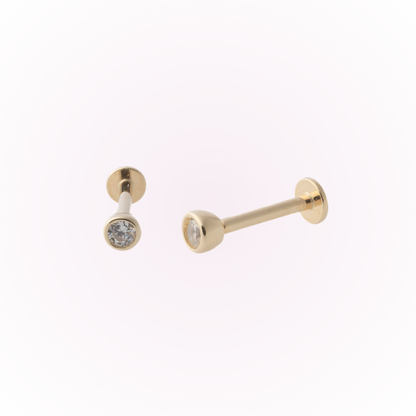 Bisel minimalista en oro amarillo – Tornillo plano sin rosca