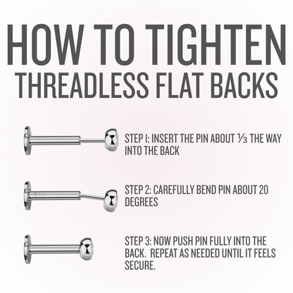 18G Threadless Titanium Flat Back with 4mm Disk - Sold Single