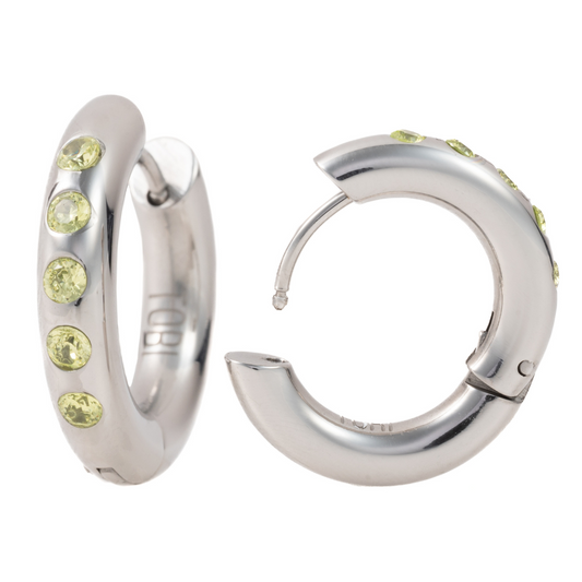 "Ana Maria" Light Green in Stainless Steel – Sold as a Pair or Individually