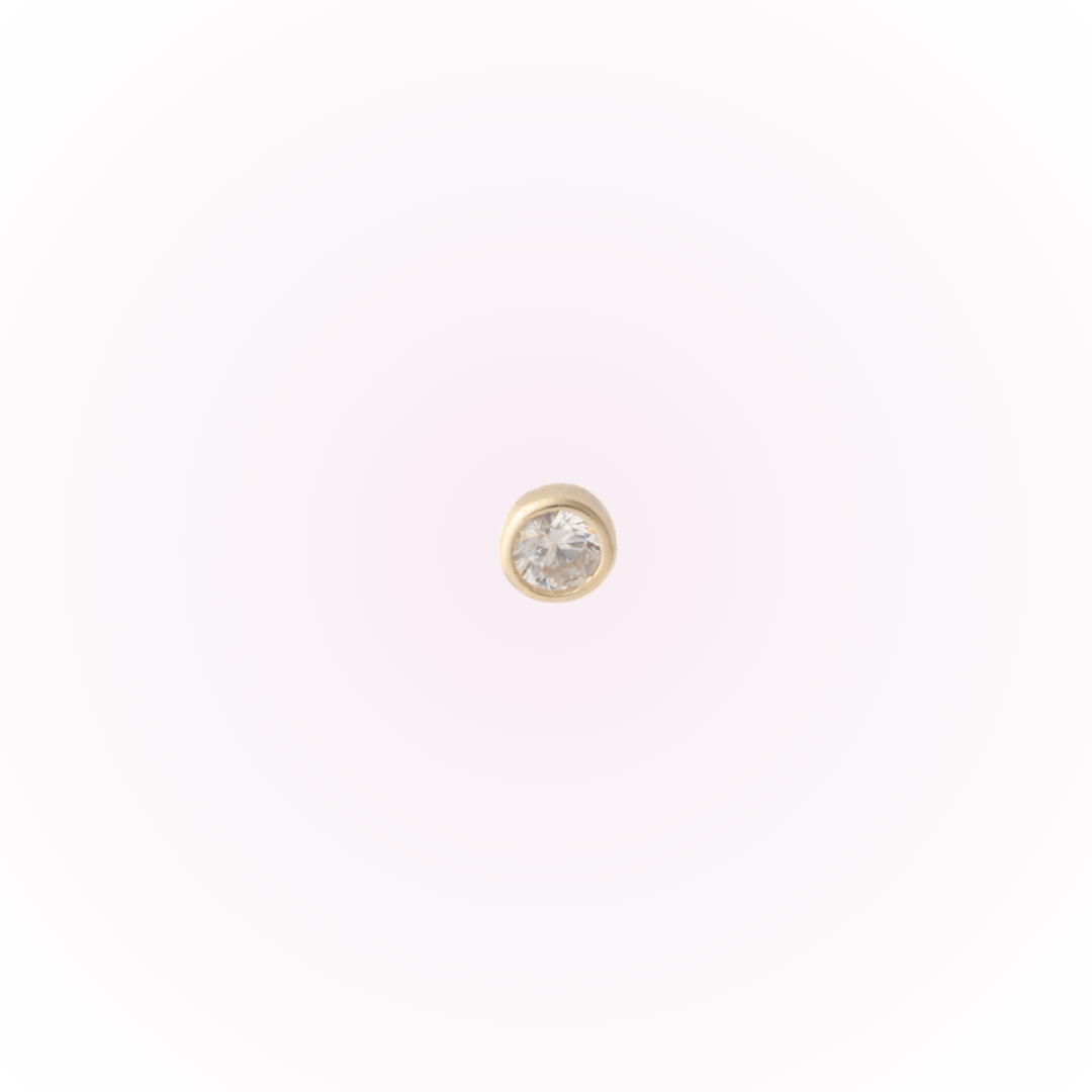Bisel minimalista en oro amarillo – Tornillo plano sin rosca