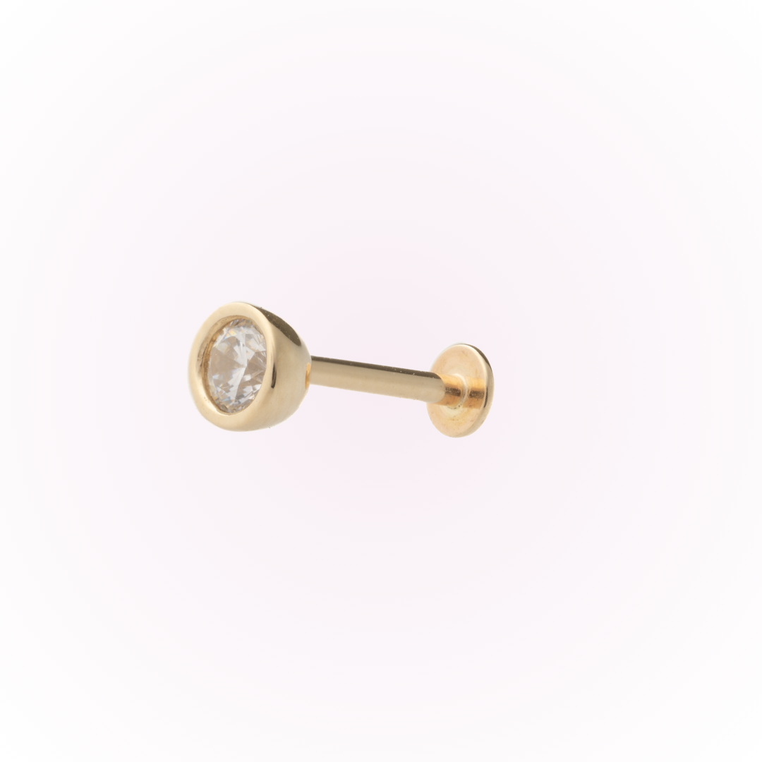 Bisel minimalista en oro amarillo – Tornillo plano sin rosca